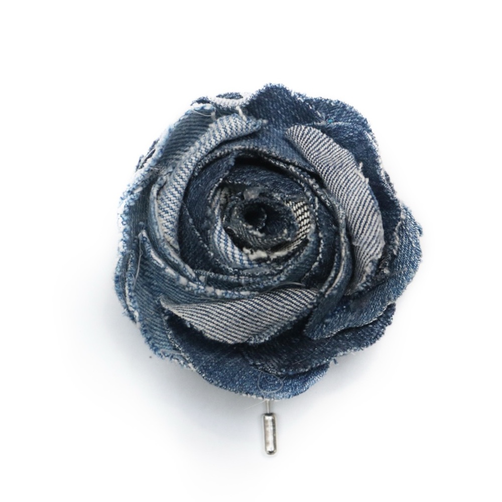 Denim Rose Brooch